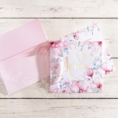Προσκλητήριο Βάπτισης Με Θέμα Floral
